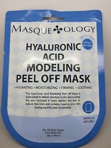 Masqueology Face Hyaluronic Acid Modeling Peel Off Mask w/ Spatula & Water Cup