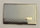 Colibri EXECUTIVE Business or credit  card Case Diamond Pattern Silver Plated