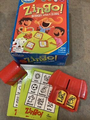 Zingo Bingo With A Zing Game Thinkfun Reading Spelling Home School ALL Pieces - Image 1 of 4