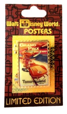 WDW POSTERS GRAND PRIX RACEWAY ATTRACTIONS TOMORROWLAND 2012 PIN  LE 1000 #93390 - Image 1 of 4