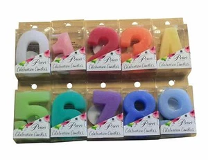 NÚMEROS VELAS SUPERIORES Pastel de cumpleaños fiesta 0-9 colores número niño niña - Imagen 1 de 1