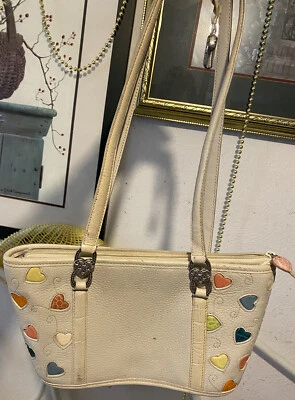 BRIGHTON FRESCA Bolsa Satchel de Couro Colorida CORAÇÕES, Corações Pastel mg - Imagem 1 de 4