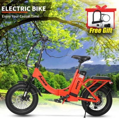 Bicicleta Eléctrica Plegable Aaiwa 750W para Adultos 16" Neumático Graso 36V Playa Ciudad Ebike Foto 1 de 4
