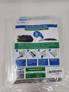 8 Pack Space Saver Storage Travel Roll Up ZipLock Compress Bags No Vacuum Needed - Picture 1 of 4