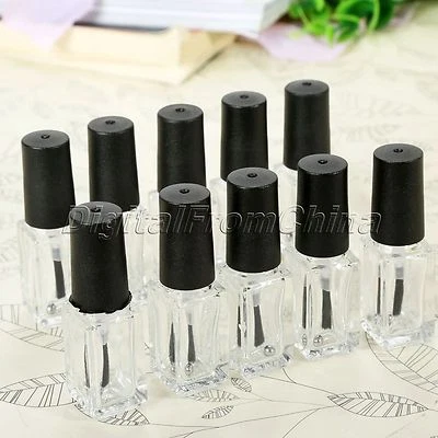 5/10Pcs 5ml Clear Empty Nail Polish Bottle Clear Glass With Agitator Mixing Ball - Image 1 of 4