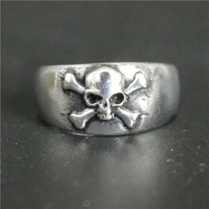 Skull Cross Bones Rings-316L Stainless Steel Band Biker Men Ring Fashion Jewelry - Picture 1 of 19