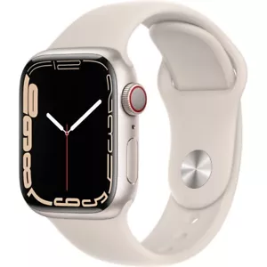 Apple Watch Series 7 41 mm Estuche Starlight, Correa Deportiva (GPS + LTE) MKH83LL/A - Imagen 1 de 1
