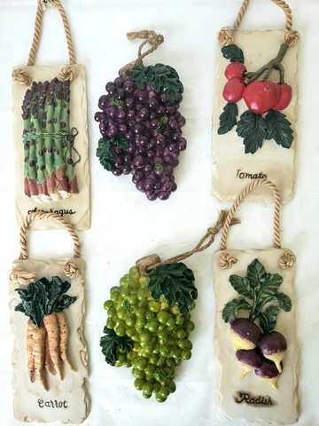 Vegetable 3d Wall Art Set Of 7. Vintage Decoline New YorkExcellent Condition Cover