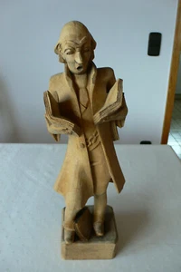 Escultura cantante / lector - madera auténtica 40 cm - decoración de sala de estar, regalo, coro - Imagen 1 de 8