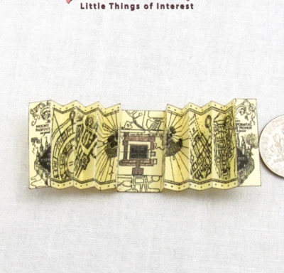 1:24 Scale MARAUDERS MAP Dollhouse Miniatures Potter Magic Wizard Witch - Image 1 of 4