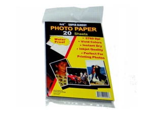 Papel fotográfico premium 4x6 de inyección de tinta súper brillante (20 hojas) - Imagen 1 de 1