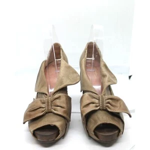 Miss Albright Anthropologie Plateau Peeptoe Heels mit Schleife Gr. 8B - Bild 1 von 5
