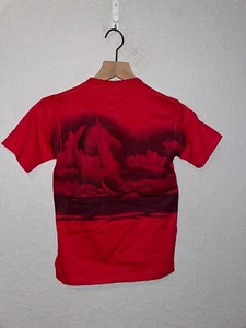 Y2K Youth Jerzees Ship Ocean Test Print Graphic Shirt Children S Small 2000s - Picture 1 of 9