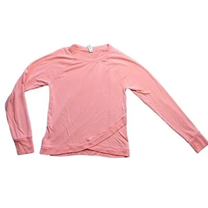 Athleta Girl Criss Cross Sweatshirt with Thumb Holes Peach Girl's Size XL or 14 - Picture 1 of 9