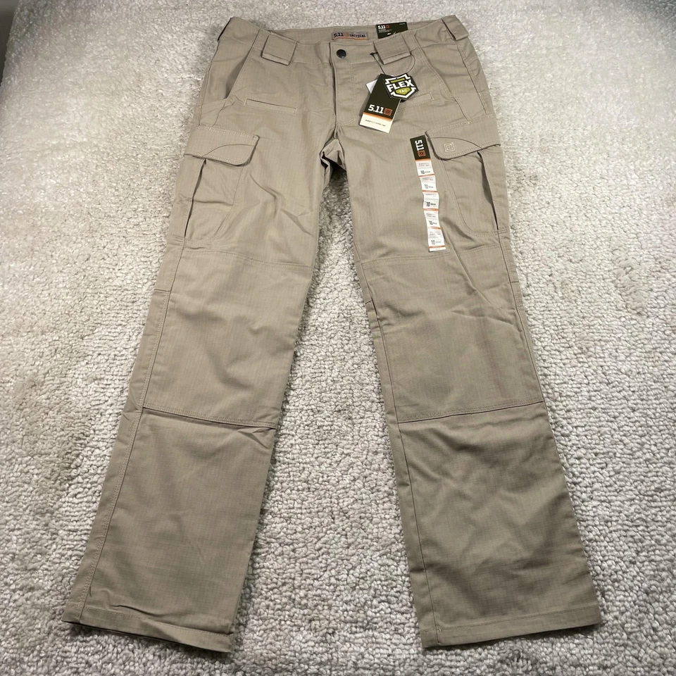 5.11 Tactical Stryke Duty Cargo Pants Women's 10 Regular Khaki 64386 055