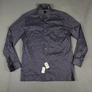 Ermenegildo Zegna Shirt Mens Size Medium Purple Striped Button Up Long Sleeve - Picture 1 of 10