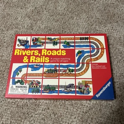 VINTAGE Rivers Roads and Rails COMPLETE Ravensburger 1989 Matching Game Kids Fun - Image 1 of 4