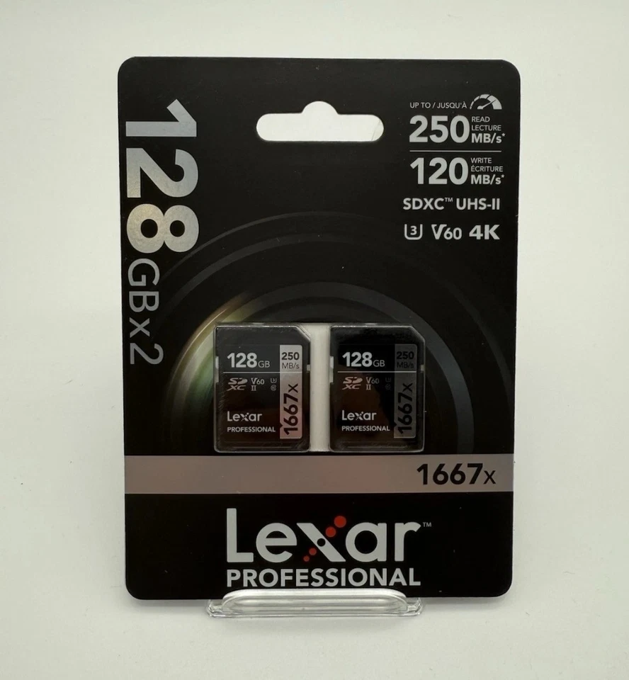 Lexar 128GB (2-Pack) Professional 1667x SDXC Memory Cards - Image 1 of 1