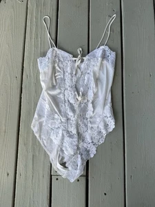 Body lencería vintage de encaje de nailon marfil Alanagale para mujer talla grande blanco marfil - Imagen 1 de 5
