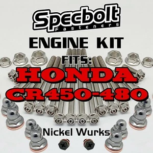 Kit de pernos de motor CR450R CR480R para Honda CR 450 480 Specbolt níquel Wurks Ti look - Imagen 1 de 11