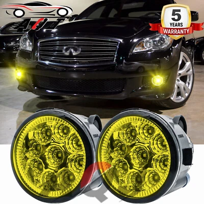 Yellow LED Pair of Bumper Fog Light Driving Lamps For INFINITI NISSAN QX50 M37 Foto 1 de 4