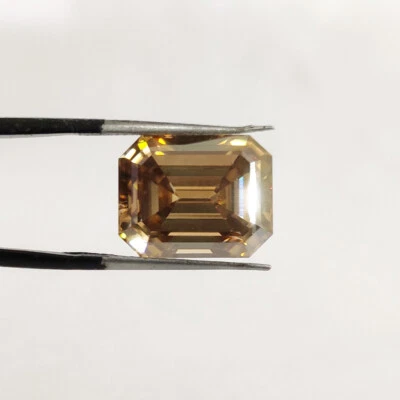 5-6 Ct Champagne Lab Created Diamond Great Shine Certified ! Jewelry Making - Image 1 of 4
