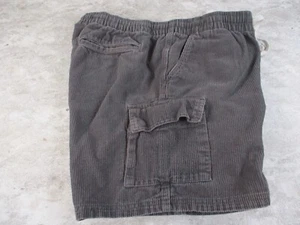 Vintage Corduroy Short Men Large Grey Utility Cargo Pocket Baja No Boundaries - Picture 1 of 12