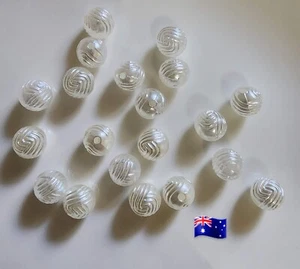 20pcs 8mm White Pearl Like Swirls Beads DIY Jewellery - Bild 1 von 1
