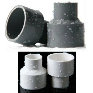 Rainwater Round Downpipe 63x50MM Reducer Pipe Joint Connector Adaptor White Gray - Picture 1 of 11