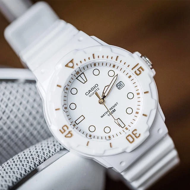 Casio #LRW200H-7E2V Women's White Rubber Band 100M Sports Analog Watch