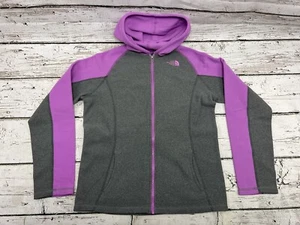 The North Face Youth Girls Purple/Gray Full Zip Fleece Hoodie Sweatshirt - YXL - Picture 1 of 8