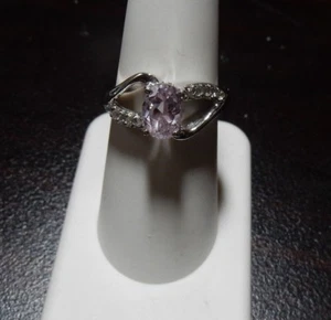 Size 7 Genuine Mawi Kunzite & White Topaz Sterling Silver Ring ATGW 1.86cts - Picture 1 of 10