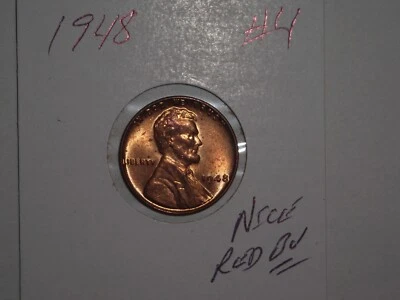 wheat penny 1948 LINCOLN CENT NICE RED BU 1948-P GREAT FIRE RED UNC LOT #4 - Image 1 of 3