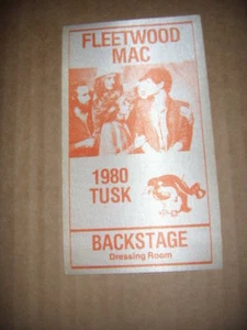  Fleetwood Mac Pass Backstage, Ankleidezimmer "Tusk" 1980 sehr guter Zustand Tuch orange orig. - Bild 1 von 6