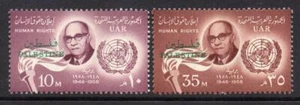 EGIPCIO-PALESTINA UAR sin montar o nunca montado 1958 sg98-99 Derechos Humanos - Imagen 1 de 1