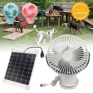 Pink 10W 5V Solar Power Panel Fan USB Outdoor Cooling Fan For Pet Camping - Picture 1 of 14