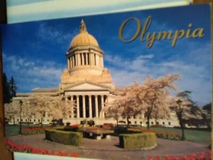 BEAUTIFUL PHOTO CHROME  POST CARD STATE CAPITAL OLYMPIA WASHINGTON - Picture 1 of 12