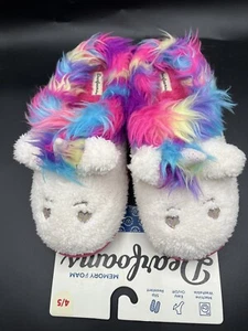 Dearfoams Girls Size 4/5 Unicorn Memory Foam Bedroom Slippers NEW in PACKAGING - Picture 1 of 7