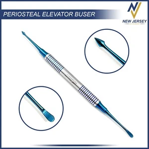 Dental Periosteal Elevator Buser Blue Titanium Coated Double Ended German Gr - Picture 1 of 2