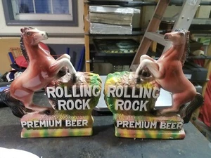 Rolling Rock Bier Kreidegeschirr Pferd (links) - Bild 1 von 4