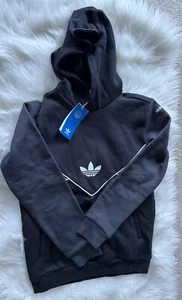 Adidas Originals Boy’s Adicolor Hoodie Black And White Medium NWT - Picture 1 of 7