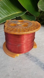 Rotolo Vintage Smaltato Rivestito Filo Elettrico Rame? Avvolgimento motore? 24 AWG? - Foto 1 di 6