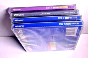 Recordable DVD's 4 Misc Sealed DVD's 2 DVD-R 1 DVD+R 1 DVD+RW - Picture 1 of 3