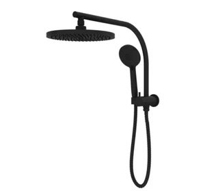 FLEXISPRAY Black Shower Head Set Havana Short Retrofit Twin Outlet Matte Black - Picture 1 of 2