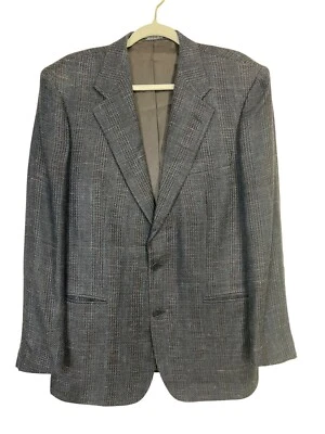 Blazer Para Hombres Lubiam Dos Botones Pata de Gallo Lana Mezcla Seda Hecho en Italia Talla 42 Foto 1 de 4