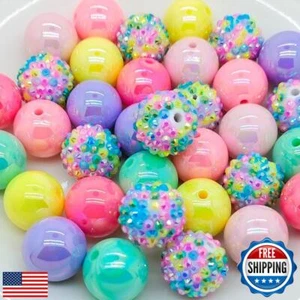Colorful Rhinestone Beads Round Spacer Beads for Jewelry Bracelet Necklace Pe - Picture 1 of 1