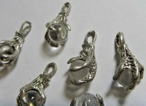 sterling silver claw 1 pendant quartz crystal sphere metaphysical reiki 51415 - Picture 1 of 4