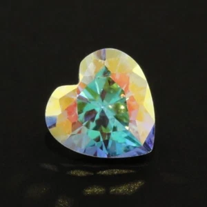 MYSTIC CUBIC ZIRCONIA MERCURY MIST MOONGLOW 8 MM HEART CUT F-4229 - Picture 1 of 2