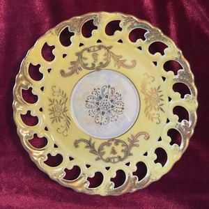 ROYAL SEALY CHINA SAUCER Yellow Gold LUSTERWARE from Japan VINTAGE - Picture 1 of 6