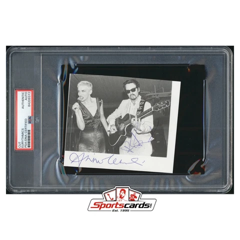 Eurythmics Annie Lennox Dave Stewart Signed Cut Photo Page PSA/DNA Auto Cover